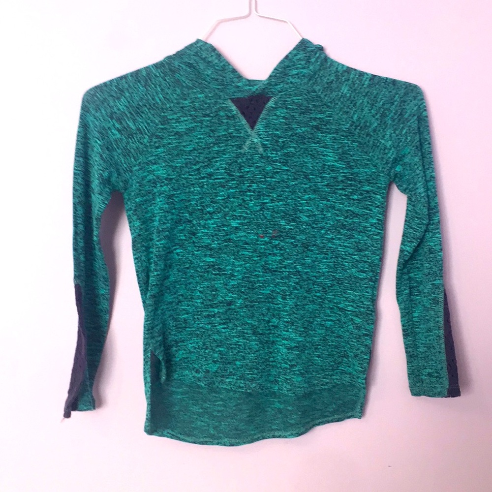 Greenish  and black hooded sweater (girls’)